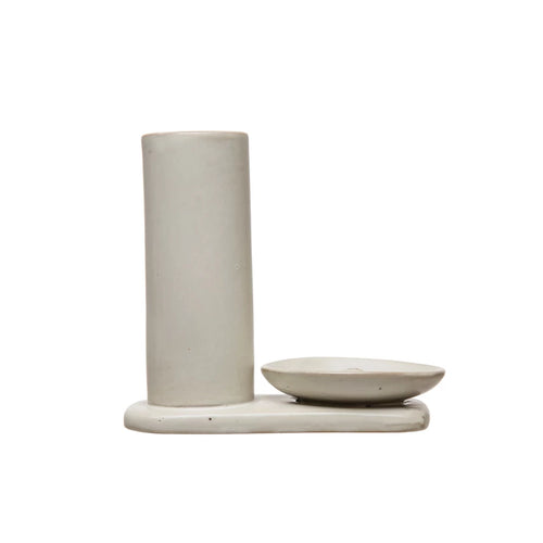 White Stoneware Incense Holder 